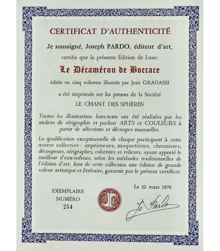 BOCCACE - Le Décaméron - GRADASSI (Jean)