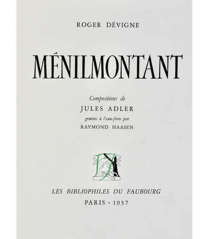 DÉVIGNE (Roger) - Ménilmontant - ADLER (Jules)