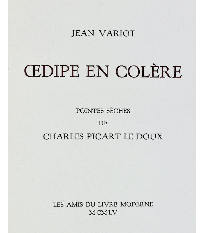 VARIOT (Jean) - Oedipe en colère - PICART LE DOUX (Charles)