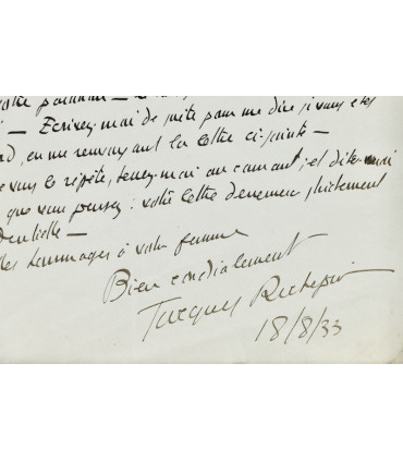 RICHEPIN (Jacques) - "J’aurais été heureux d'y publier [...] la mer n’est pas méchante [...] avec votre partition"