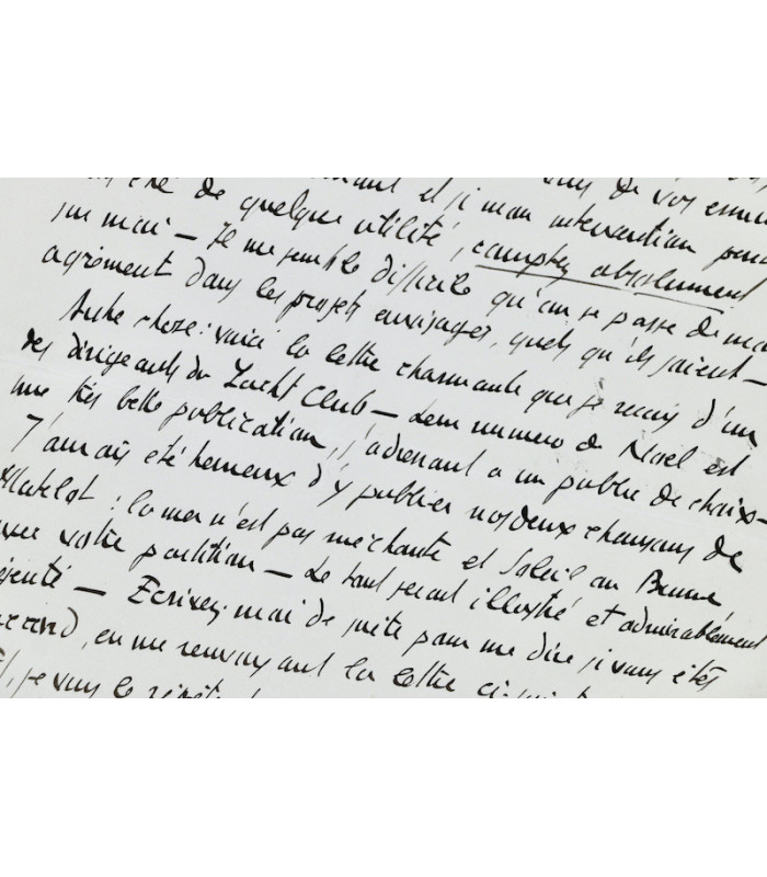 RICHEPIN (Jacques) - "J’aurais été heureux d'y publier [...] la mer n’est pas méchante [...] avec votre partition"