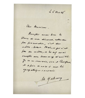 MALRAUX (André) - "Remplir aussi bien les blancs de mon discours, entendu par procuration, c’est du métier : bravo"