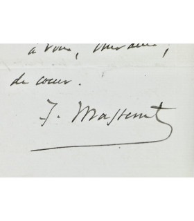 MASSENET (Jules) - "Je suis plus sombre que jamais je ne l’ai été… je me suis laissé aller à des tristes découragements"