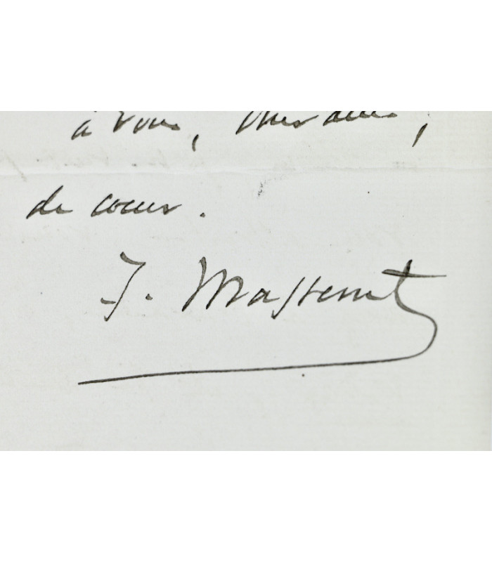 MASSENET (Jules) - "Je suis plus sombre que jamais je ne l’ai été… je me suis laissé aller à des tristes découragements"