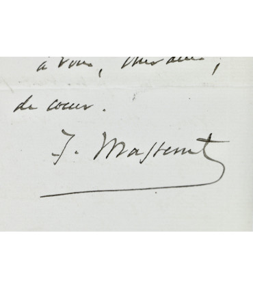 MASSENET (Jules) - "Je suis plus sombre que jamais je ne l’ai été… je me suis laissé aller à des tristes découragements"