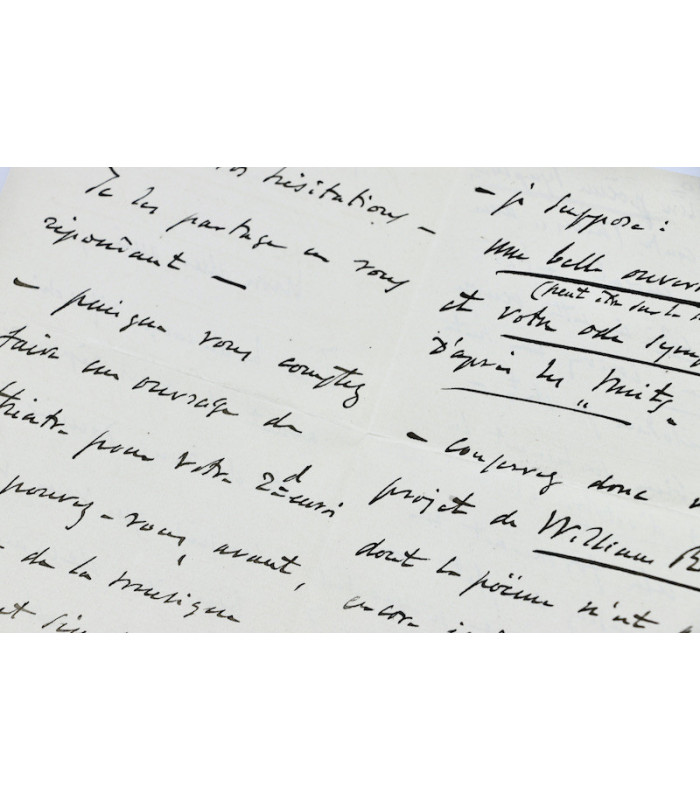 MASSENET (Jules) - "Je suis plus sombre que jamais je ne l’ai été… je me suis laissé aller à des tristes découragements"