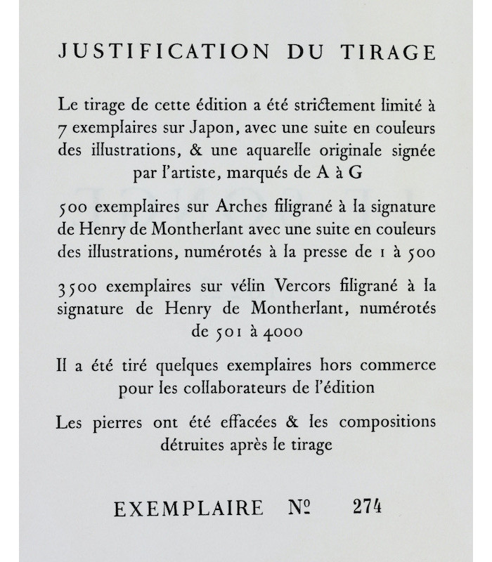 MONTHERLANT (Henry de) - Oeuvre romanesque. Théâtre - COLLECTIF