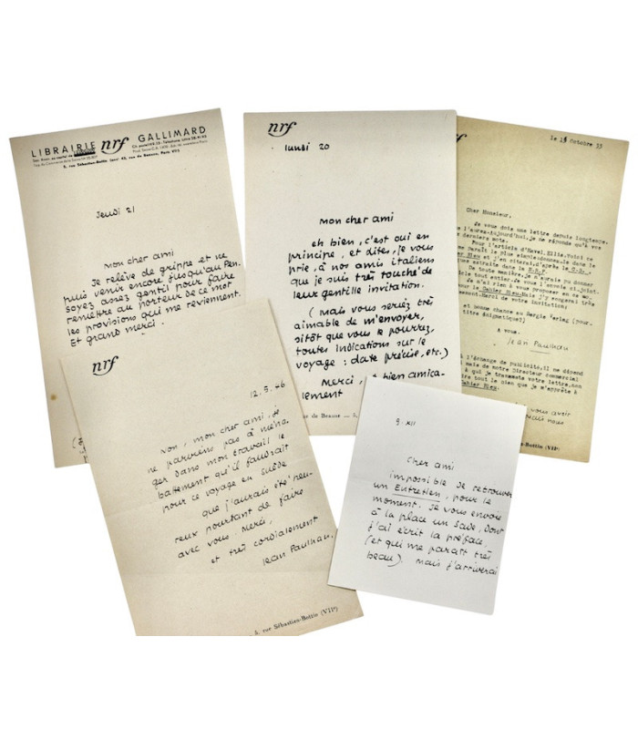 PAULHAN (Jean) - "Pour l'article d'Havel Ellis, j'en citerai quelques extraits dans la N.R.F."