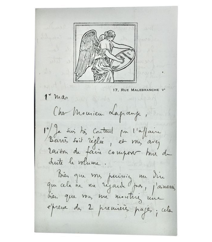 FAURE (Gabriel) - "Il me semble que Mme Wharton détonnerait dans la collection"