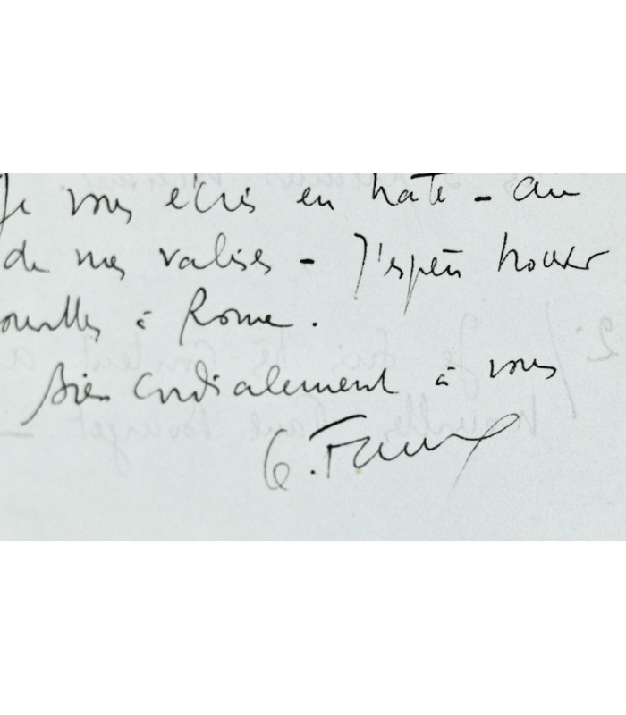 FAURE (Gabriel) - "Il me semble que Mme Wharton détonnerait dans la collection"