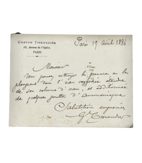 TISSANDIER (Gaston) - "Vous pouvez nettoyer les gravures en les plongeant dans l’eau oxygénée"