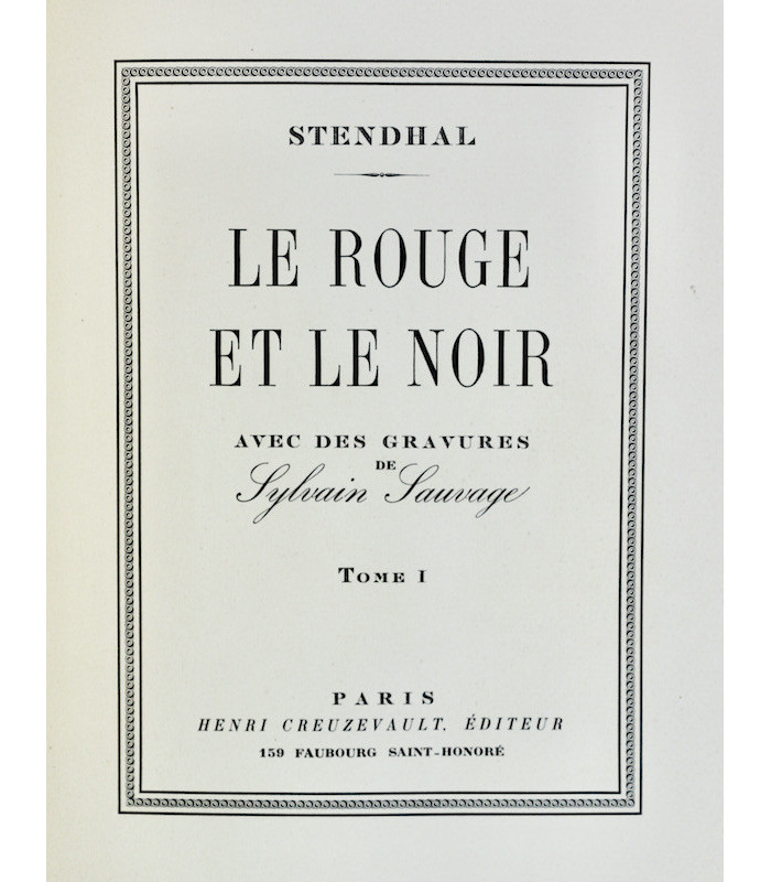 STENDHAL - Le Rouge et le Noir - SAUVAGE (Sylvain)