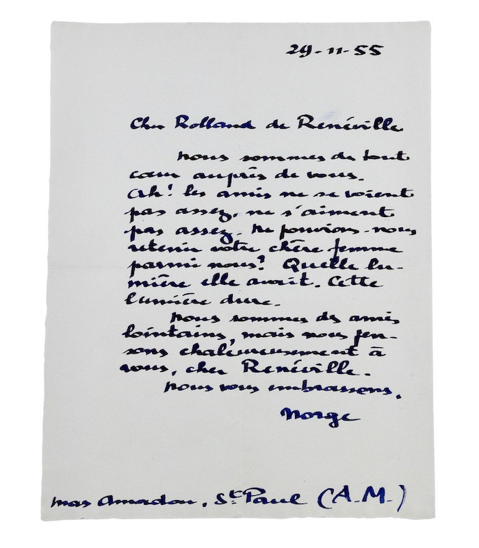 NORGE (pseudonyme de Georges Mogin) - "Ah ! Les amis ne se voient pas assez, ne s’aiment pas assez"