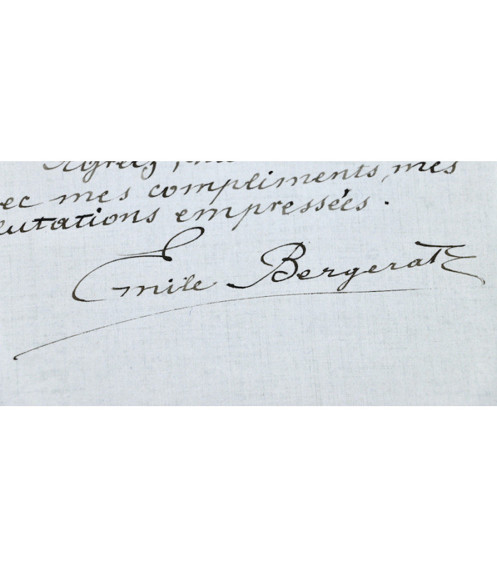 BERGERAT (Émile) - "Je tiens à ce que l’on ne publie rien sur Vidocq en ce moment. J’ai des raisons très sérieuses"