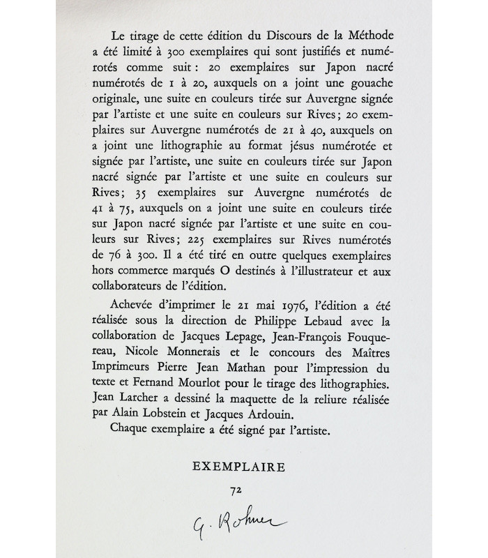 DESCARTES - Discours de la méthode - ROHNER (Georges)