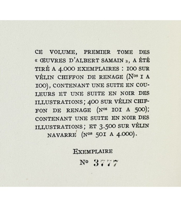 SAMAIN (Albert) - Oeuvres - BÉCAT (Paul-Émile)