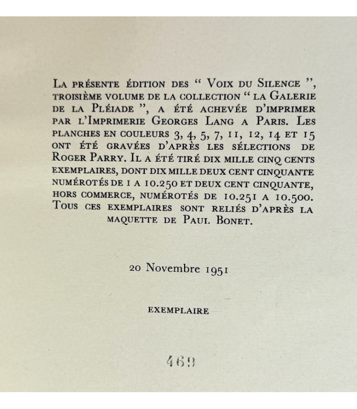 MALRAUX (André) - Les Voix du silence - BONET (Paul)