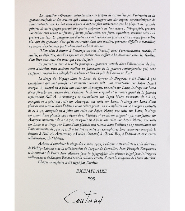 CYRANO DE BERGERAC (Savinien de) - Voyage dans la lune - COUTAUD (Lucien)