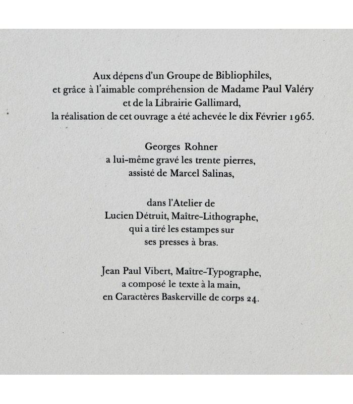 VALÉRY (Paul) - Dix textes - XV lithographies - ROHNER (Georges)