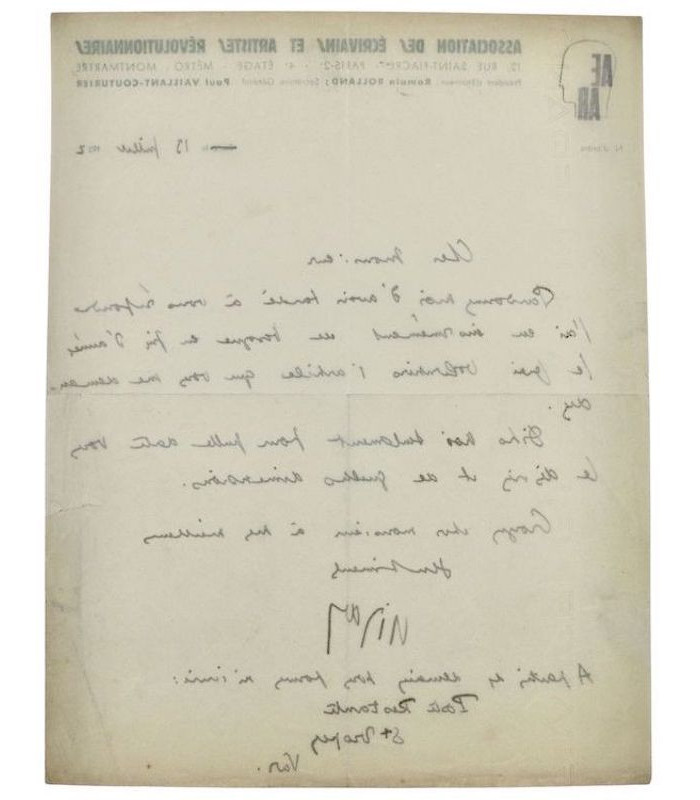 NIZAN (Paul) - "Je ferai volontiers l’article que vous me demandez"