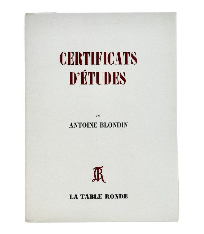 BLONDIN (Antoine) - Certificats d'études