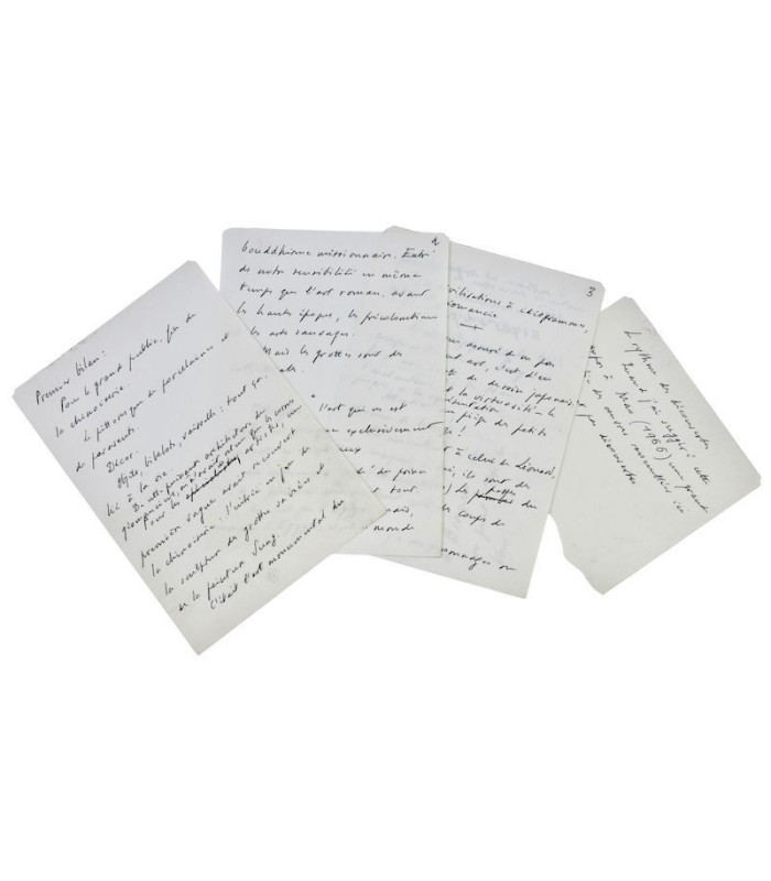 MALRAUX (André) - Documents de travail autographes et tapuscrits