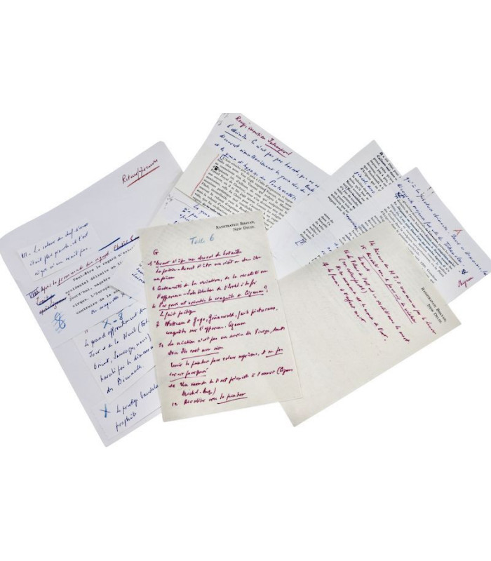 MALRAUX (André) - Documents de travail autographes et tapuscrits