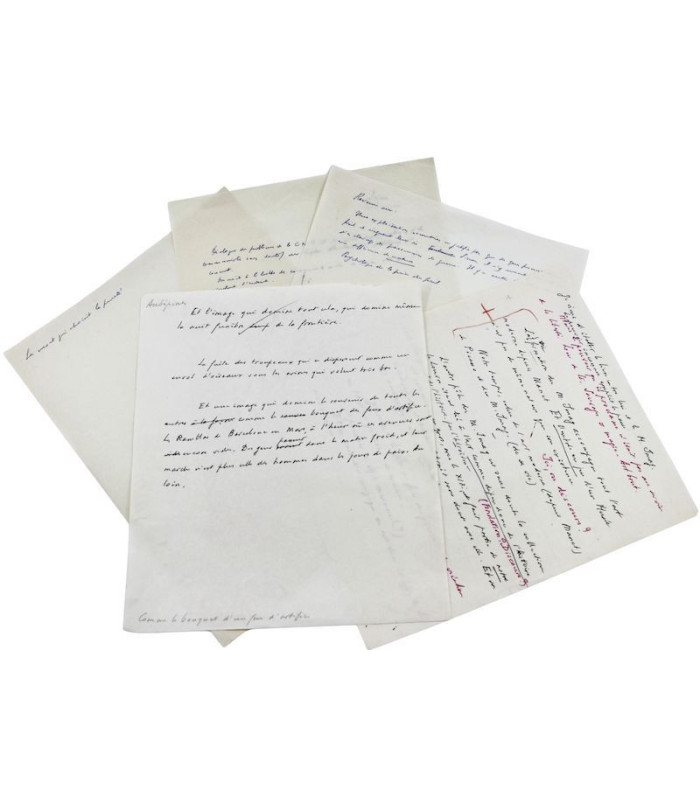 MALRAUX (André) - Documents de travail autographes et tapuscrits