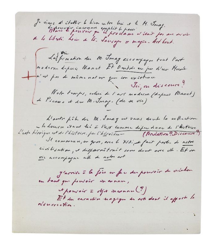 MALRAUX (André) - Documents de travail autographes et tapuscrits