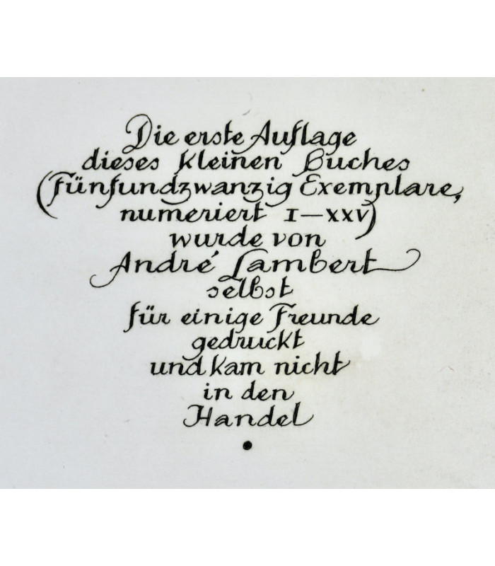 LAMBERT (Gertrud) - Gedichte - LAMBERT (André)