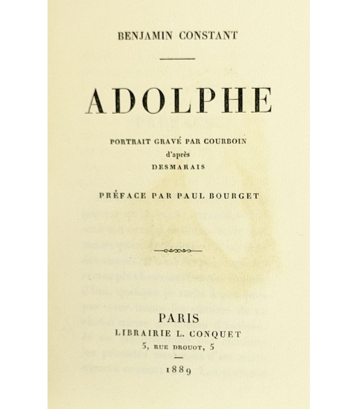 CONSTANT (Benjamin) - Adolphe