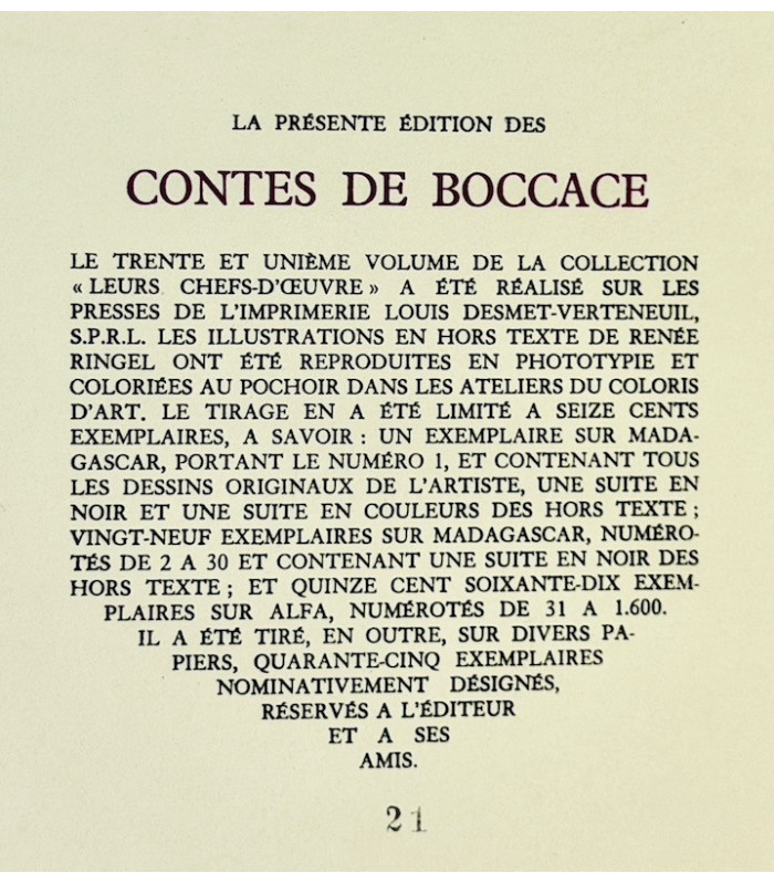 BOCCACE - Contes - RINGEL (Renée)