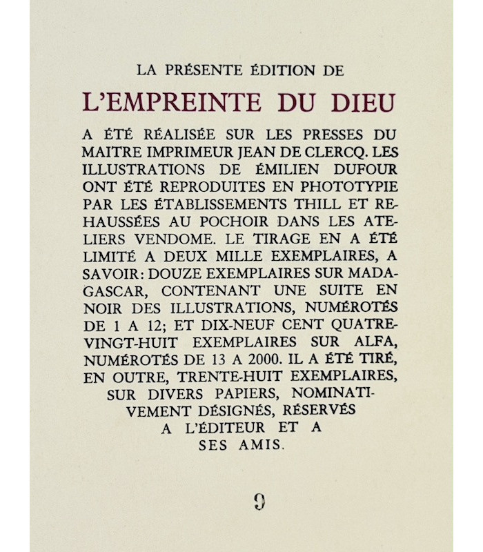 VAN DER MEERSCH (Maxence) - L’Empreinte du Dieu - DUFOUR (Émilien)