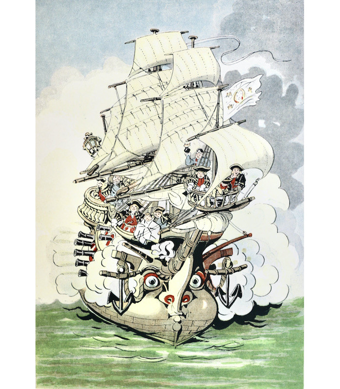 SAHIB - La Marine, croquis humoristiques.  Marins et navires, anciens et modernes