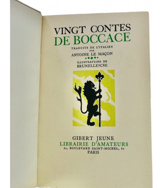 BOCCACE - Vingt Contes de Boccace - BRUNELLESCHI (Umberto)