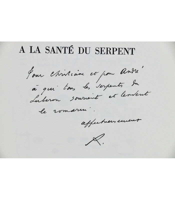 CHAR (René) - A la santé du serpent - MIRÓ (Joan)