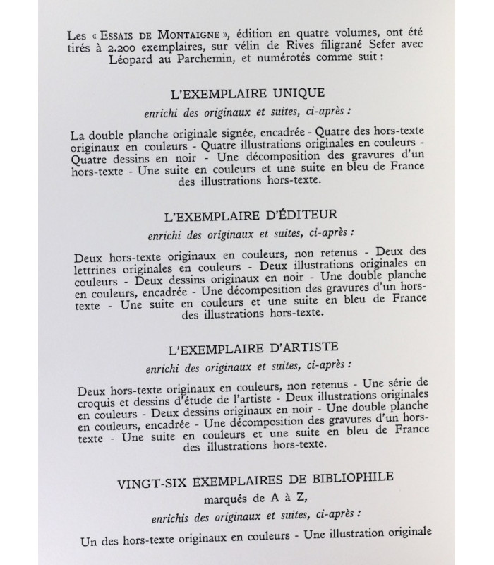 MONTAIGNE (Michel de) - Les Essais de Montaigne - DA ROS