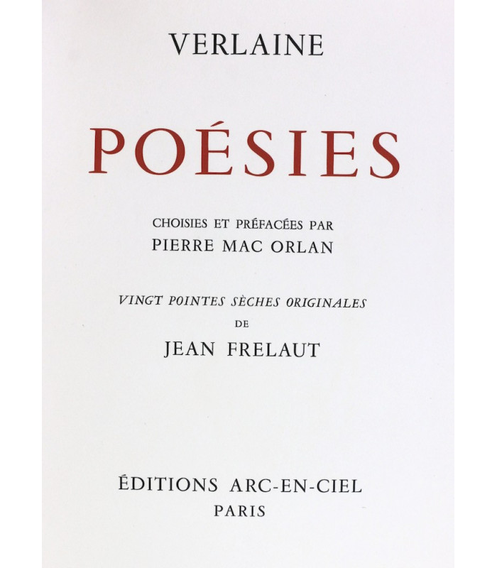 VERLAINE (Paul) - Poésies - FRÉLAUT (Jean)