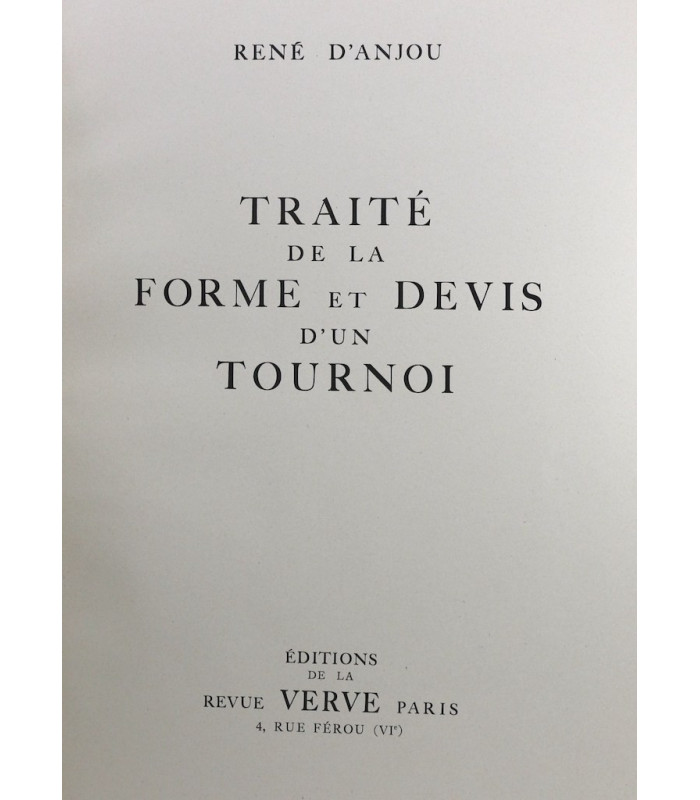 REVUE VERVE - N°16 Traité de la Forme et Devis d'un Tournoi