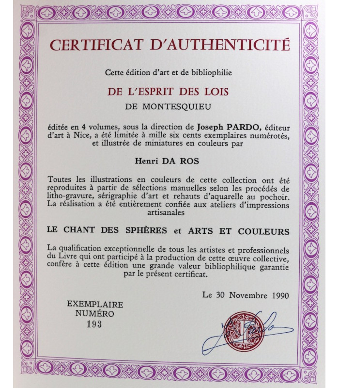 MONTESQUIEU - De l’esprit des lois - DA ROS