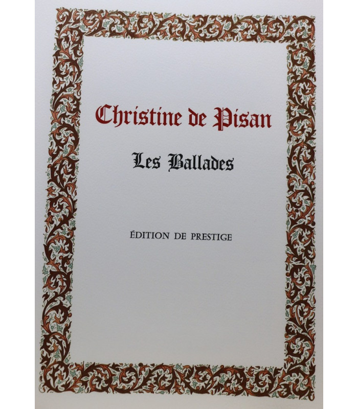 PISAN (Christine de) - Les ballades - BOUCHER (Lucy)