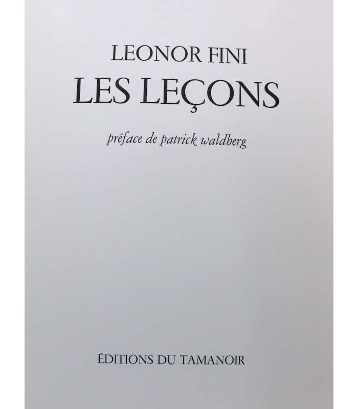 WALDBERG (Patrick) - Les Leçons - FINI (Léonor)