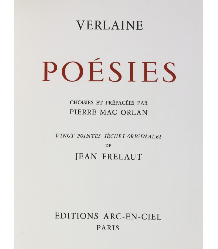 VERLAINE (Paul) - Poésies - FRÉLAUT (Jean)