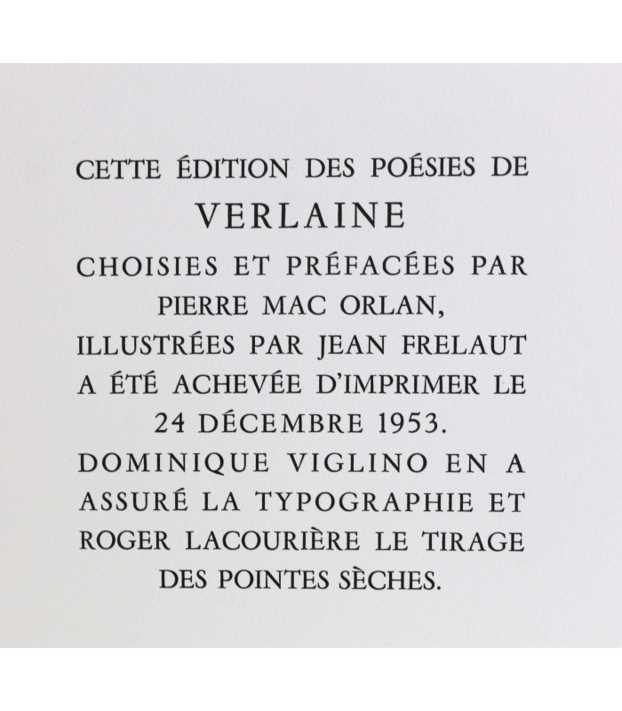 VERLAINE (Paul) - Poésies - FRÉLAUT (Jean)