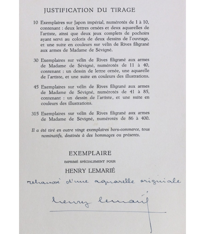 SÉVIGNÉ (Madame de) - Lettres - LEMARIÉ (henry)