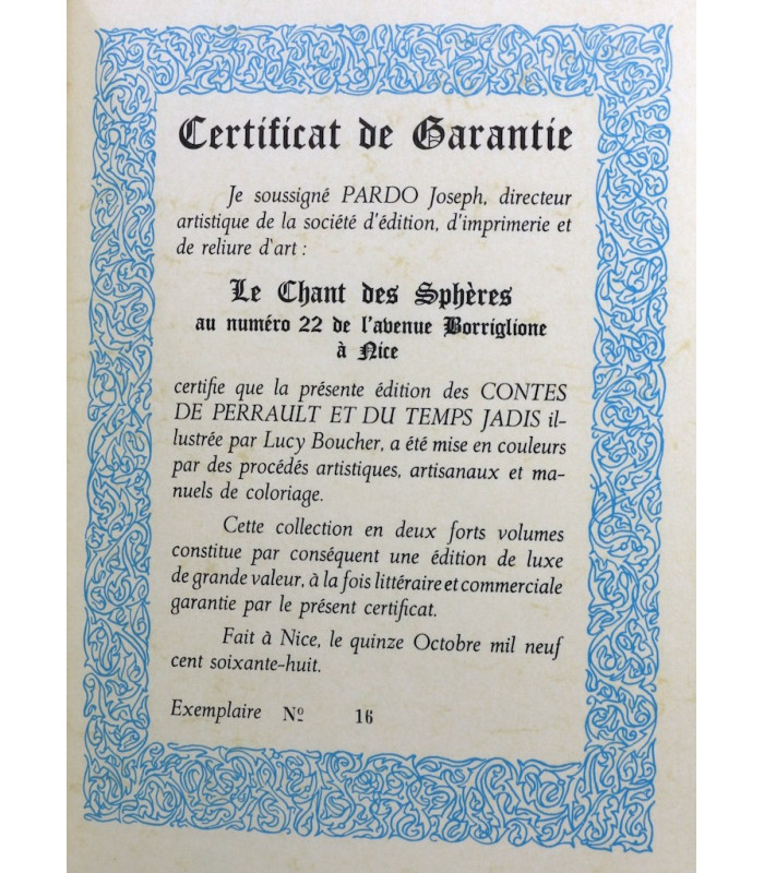 PERRAULT (Charles) - Contes de Perrault et du Temps Jadis - BOUCHER (Lucy)