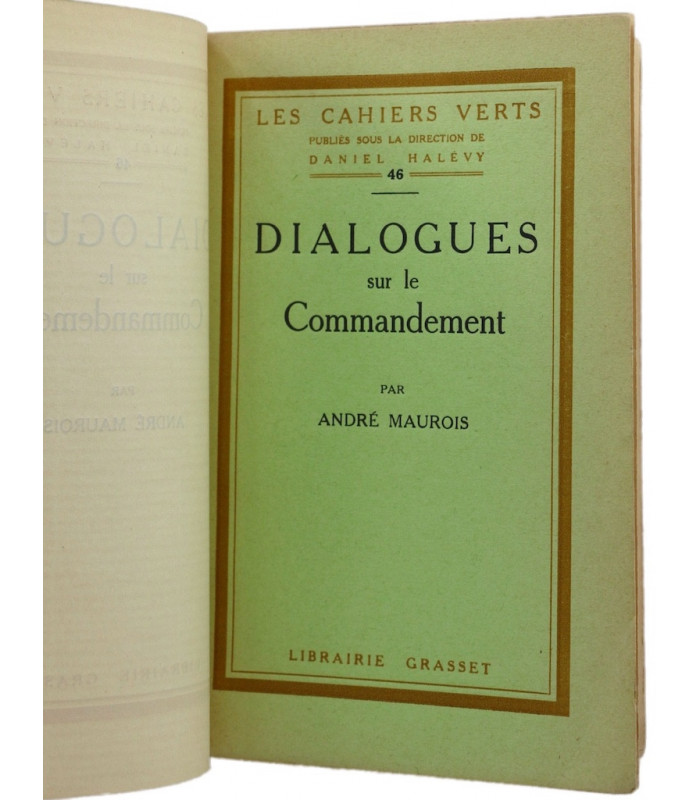 MAUROIS (André) - Dialogues sur le commandement