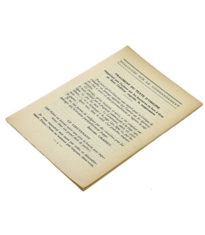 MAUROIS (André) - Dialogues sur le commandement