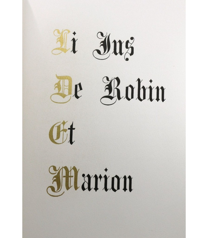 LA HALLE (Adam de) - Le jeu de Robin et Marion - BOUCHER (Lucy)