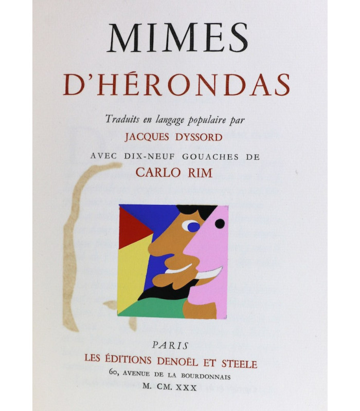 HÉRONDAS - Mimes d'Hérondas - CARLO RIM